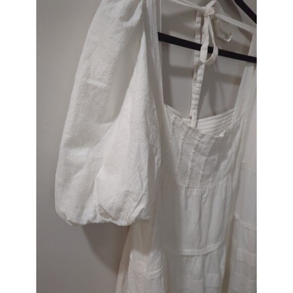 Anthropologie Square Neck Puff Sleeve Cotton Dress - Picture 4 of 7